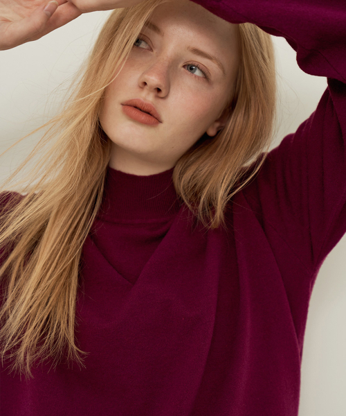 VASCARA(バスカラ)の「Oversized Fit V-Neck Long Sleeve Knitwear (5colors)(ニット/セーター・レディース・ブラック/ライトブラウン/グレー/ブラウン/パープル・FREE)」の6枚目の写真