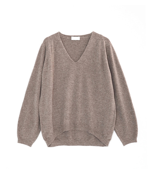 VASCARA(バスカラ)の「Oversized Fit V-Neck Long Sleeve Knitwear (5colors)(ニット/セーター・レディース・ブラック/ライトブラウン/グレー/ブラウン/パープル・FREE)」の8枚目の写真