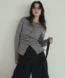 hellam | フロントギャザーニットカーディガン(ニット/セーター)