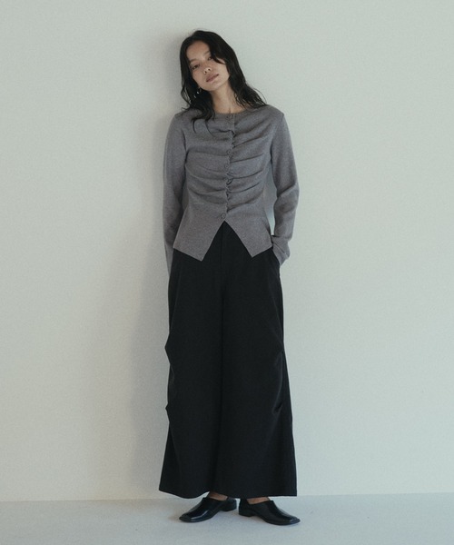 hellam(へラム)の「フロントギャザーニットカーディガン(ニット/セーター・レディース・杢グレー/ブラック/アイボリー/ピンク・FREE)」の19枚目の写真