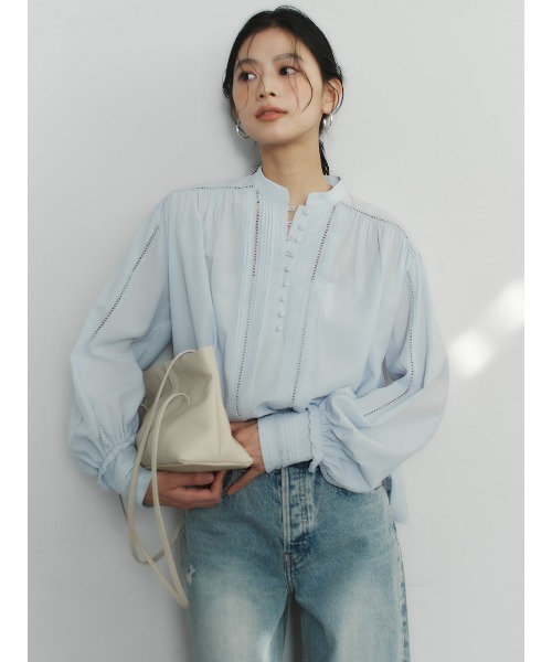 anuans(アニュアンス)の「ダメージワイドデニム(デニムパンツ・レディース・ベージュ/ホワイト/ライトブルー・0/2/1)」の6枚目の写真