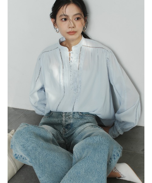 anuans(アニュアンス)の「ダメージワイドデニム(デニムパンツ・レディース・ベージュ/ホワイト/ライトブルー・0/2/1)」の13枚目の写真