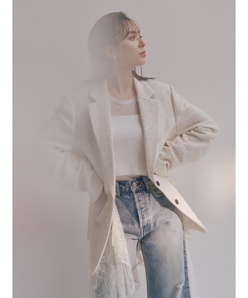 anuans(アニュアンス)の「ダメージワイドデニム(デニムパンツ・レディース・ベージュ/ホワイト/ライトブルー・0/2/1)」の19枚目の写真