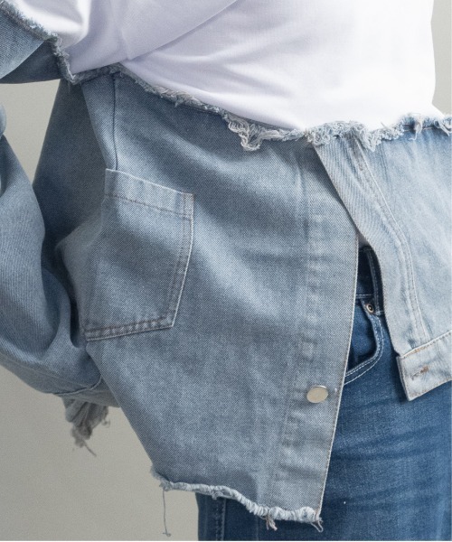 lodie(ロディ)の「デニム×スウェット デザインプルオーバー(その他トップス・レディース・グレー/ブラック/オフホワイト・FREE)」の12枚目の写真
