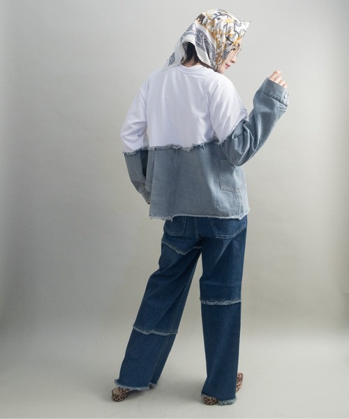 lodie(ロディ)の「デニム×スウェット デザインプルオーバー(その他トップス・レディース・グレー/ブラック/オフホワイト・FREE)」の22枚目の写真