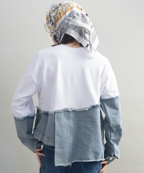 lodie(ロディ)の「デニム×スウェット デザインプルオーバー(その他トップス・レディース・グレー/ブラック/オフホワイト・FREE)」の20枚目の写真