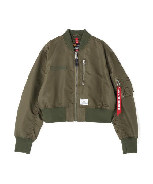 Alpha Industries（アルファインダストリーズ）の「Alpha Industries/アルファ インダストリーズ/L‐2B CROPPED GEN II FLIGHT JACKET W/ウィメンズ クロップド ジェン  ツー フライト ジャケット（ブルゾン・レディース・ブラック/オリーブ系・M/S）」の2枚目の写真