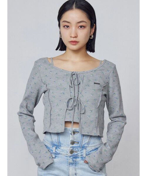 EMODA（エモダ）の「カットツインセット（Tシャツ/カットソー・レディース・ホワイト/グレー/ブラック/ミント/ネイビー・FREE）」の3枚目の写真