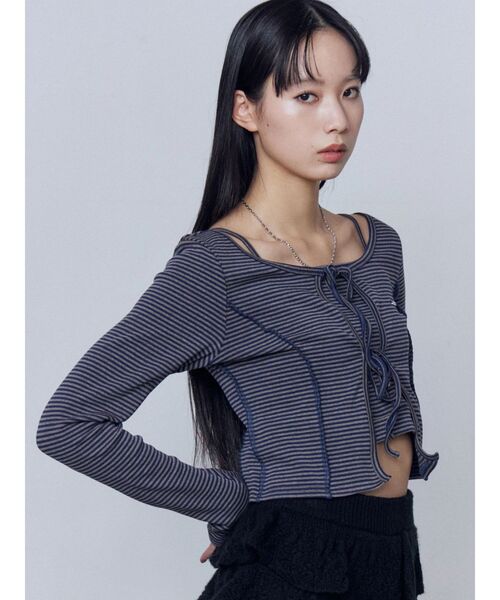 EMODA（エモダ）の「カットツインセット（Tシャツ/カットソー・レディース・ホワイト/グレー/ブラック/ミント/ネイビー・FREE）」の11枚目の写真