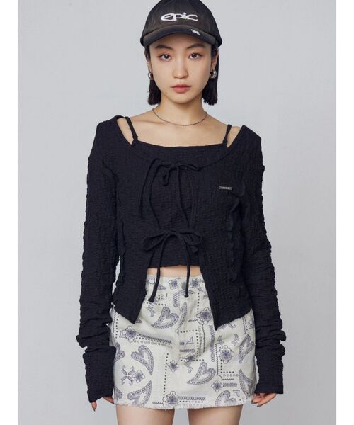 EMODA（エモダ）の「カットツインセット（Tシャツ/カットソー・レディース・ホワイト/グレー/ブラック/ミント/ネイビー・FREE）」の14枚目の写真