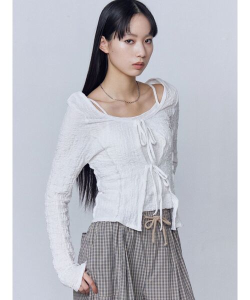 EMODA（エモダ）の「カットツインセット（Tシャツ/カットソー・レディース・ホワイト/グレー/ブラック/ミント/ネイビー・FREE）」の19枚目の写真