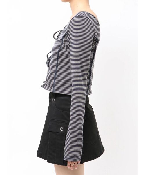 EMODA（エモダ）の「カットツインセット（Tシャツ/カットソー・レディース・ホワイト/グレー/ブラック/ミント/ネイビー・FREE）」の6枚目の写真