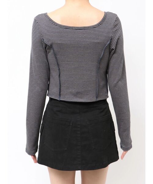 EMODA（エモダ）の「カットツインセット（Tシャツ/カットソー・レディース・ホワイト/グレー/ブラック/ミント/ネイビー・FREE）」の7枚目の写真