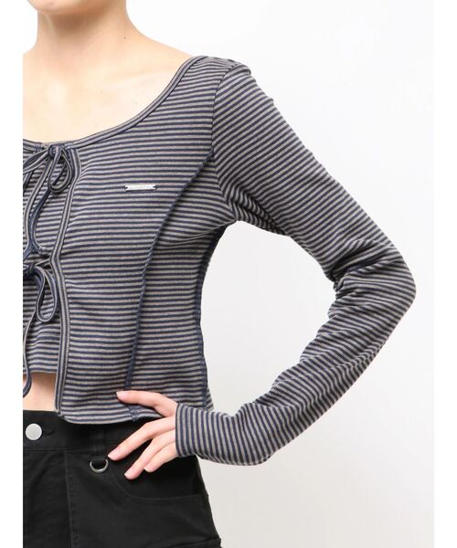 EMODA（エモダ）の「カットツインセット（Tシャツ/カットソー・レディース・ホワイト/グレー/ブラック/ミント/ネイビー・FREE）」の9枚目の写真