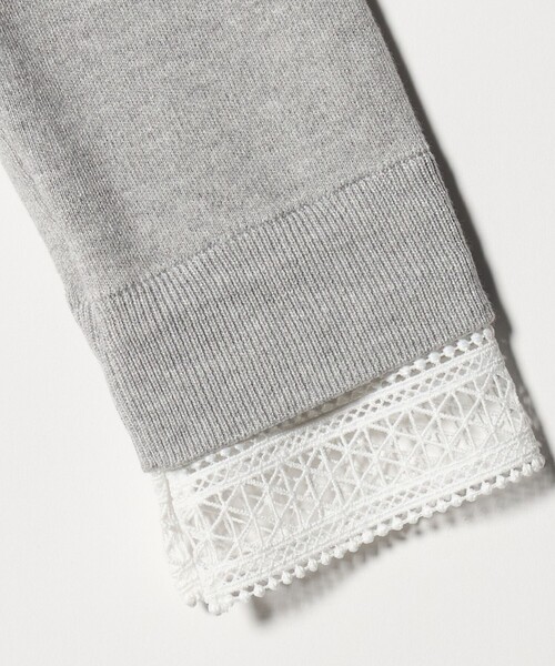 UNITED ARROWS（ユナイテッドアローズ）の「4WAY ボウタイレース ニット（ニット/セーター・レディース・ブラック/オフホワイト/ライトグレー・FREE）」の7枚目の写真