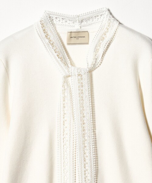 UNITED ARROWS（ユナイテッドアローズ）の「4WAY ボウタイレース ニット（ニット/セーター・レディース・ブラック/オフホワイト/ライトグレー・FREE）」の17枚目の写真