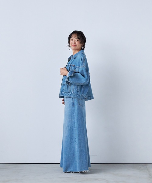 YANUK（ヤヌーク）の「フレアロングスカート（デニムスカート・レディース・ライトブルー・L/M/S）」の3枚目の写真