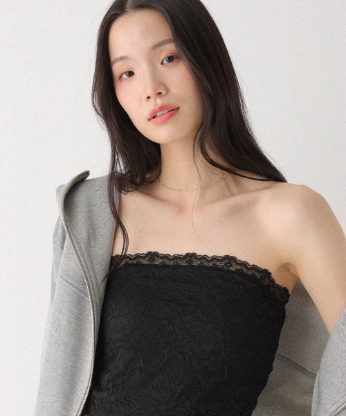 Heather（ヘザー）の「レースベアトップ　656727（チューブトップ・レディース・ブラック/オフホワイト・M/S）」の13枚目の写真