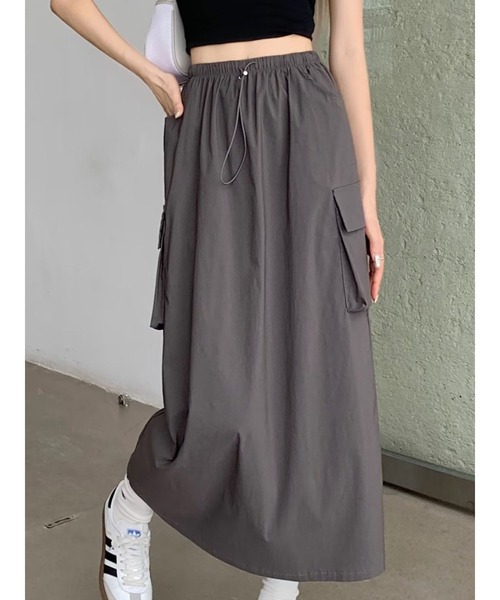 SallyLunn(サリーラン)の「ナイロンカーゴ ロングスカート(スカート・レディース・ブラック/グレー・LARGE/MEDIUM)」の17枚目の写真