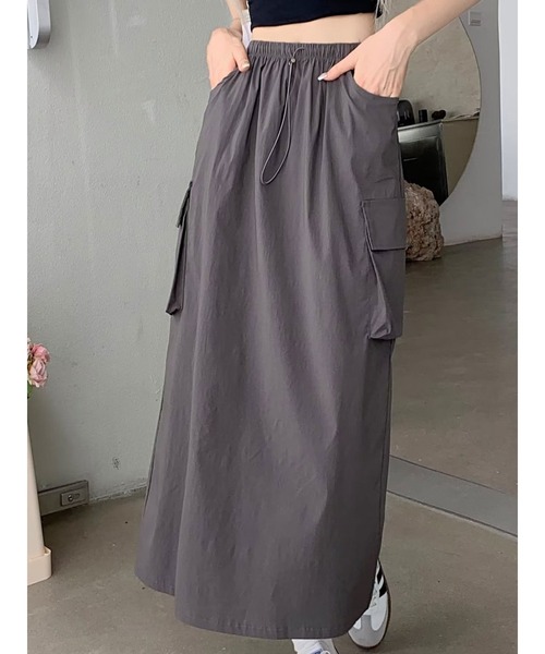 SallyLunn(サリーラン)の「ナイロンカーゴ ロングスカート(スカート・レディース・ブラック/グレー・LARGE/MEDIUM)」の19枚目の写真
