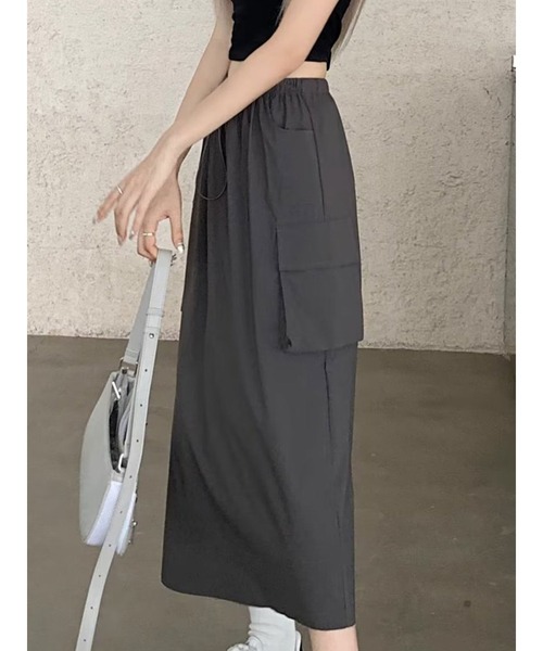 SallyLunn(サリーラン)の「ナイロンカーゴ ロングスカート(スカート・レディース・ブラック/グレー・LARGE/MEDIUM)」の22枚目の写真