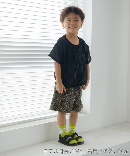MAKE YOUR DAY(メイクユアデイ)の「ぽっこりロゴ刺繍シアー半袖Tシャツ■80~140cm(Tシャツ/カットソー・キッズ・グレー/ブラック・140/100/120/110/130/80/90)」の12枚目の写真