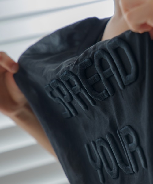 MAKE YOUR DAY(メイクユアデイ)の「ぽっこりロゴ刺繍シアー半袖Tシャツ■80~140cm(Tシャツ/カットソー・キッズ・グレー/ブラック・140/100/120/110/130/80/90)」の13枚目の写真