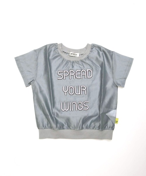 MAKE YOUR DAY(メイクユアデイ)の「ぽっこりロゴ刺繍シアー半袖Tシャツ■80~140cm(Tシャツ/カットソー・キッズ・グレー/ブラック・140/100/120/110/130/80/90)」の9枚目の写真