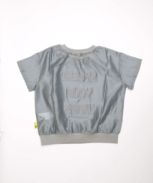 MAKE YOUR DAY(メイクユアデイ)の「ぽっこりロゴ刺繍シアー半袖Tシャツ■80~140cm(Tシャツ/カットソー・キッズ・グレー/ブラック・140/100/120/110/130/80/90)」の10枚目の写真