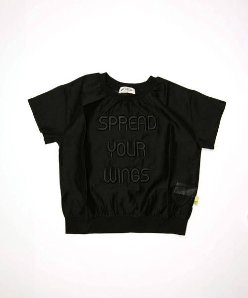 MAKE YOUR DAY(メイクユアデイ)の「ぽっこりロゴ刺繍シアー半袖Tシャツ■80~140cm(Tシャツ/カットソー・キッズ・グレー/ブラック・140/100/120/110/130/80/90)」の7枚目の写真