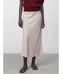 Satin A-line Skirt _Cream