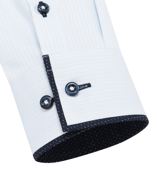 TOKYO SHIRTS（トウキョウシャツ）の「形態安定ノンアイロン ワイド 長袖ビジネスワイシャツ（ビジネスシャツ・レディース・サックスブルー・XS/S/M）」の4枚目の写真