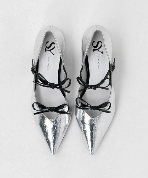 SY UNITED ARROWS（シーユナイテッドアローズ）の「＜SY＞ ポインテッド ダブル リボン パンプス40↑（パンプス・レディース・ベージュ/シルバー/ブラック・24cm/24.5cm/23cm/22cm/22.5cm/23.5cm/25cm）」の6枚目の写真