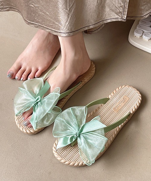 Miniministore(ミニミニストア)の「夏サンダル ビーチサンダル 軽量スリッパ(サンダル・レディース・ブラック/アイボリー/ミント・L/S/M)」の11枚目の写真