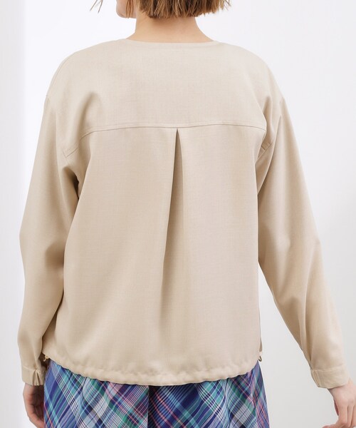 grove(グローブ)の「【貴島明日香さん着用・洗える】麻調ノーカラーブルゾン(ブルゾン・レディース・オリーブ/スミクロ/ナチュラル・02/03/01/04/05)」の21枚目の写真