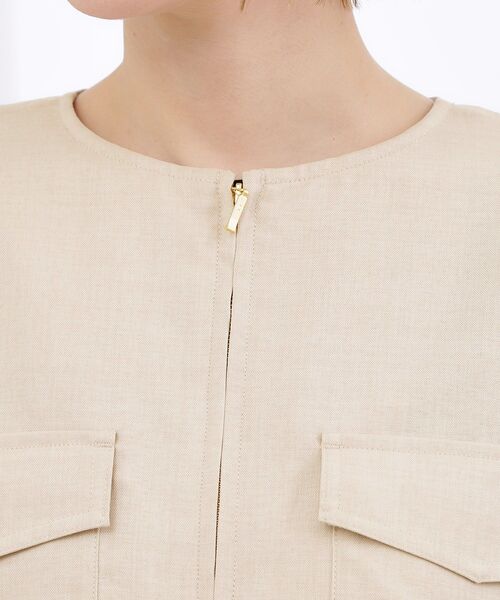 grove(グローブ)の「【貴島明日香さん着用・洗える】麻調ノーカラーブルゾン(ブルゾン・レディース・オリーブ/スミクロ/ナチュラル・02/03/01/04/05)」の22枚目の写真