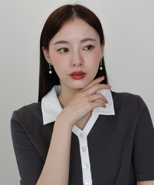 J by blue(ジェイバイブルー)の「メタルパールピアス / サージカルステンレス(ピアス(両耳用)・レディース・シルバー/ゴールド・FREE)」の4枚目の写真