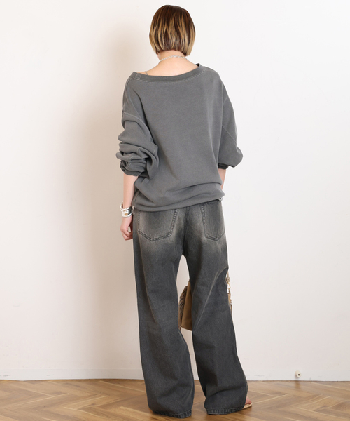 AP STUDIO(エーピーストゥディオ)の「デニムアシンメトリ―パンツ(デニムパンツ・レディース・チャコールグレー・36/40/38)」の13枚目の写真