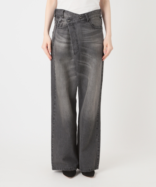 AP STUDIO(エーピーストゥディオ)の「デニムアシンメトリ―パンツ(デニムパンツ・レディース・チャコールグレー・36/40/38)」の14枚目の写真