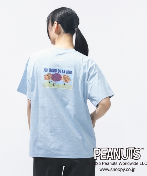 PEANUTS（ピーナッツ）の「ピーナッツ  UVカットドライグラフィックTシャツ パラソル（Tシャツ/カットソー・レディース・サックスブルー/ホワイト・S/M/XL/L）」の8枚目の写真