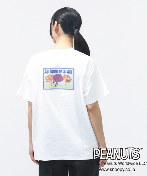 PEANUTS（ピーナッツ）の「ピーナッツ  UVカットドライグラフィックTシャツ パラソル（Tシャツ/カットソー・レディース・サックスブルー/ホワイト・S/M/XL/L）」の3枚目の写真
