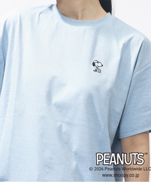 PEANUTS（ピーナッツ）の「ピーナッツ  UVカットドライグラフィックTシャツ パラソル（Tシャツ/カットソー・レディース・サックスブルー/ホワイト・S/M/XL/L）」の6枚目の写真