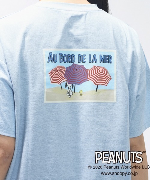 PEANUTS（ピーナッツ）の「ピーナッツ  UVカットドライグラフィックTシャツ パラソル（Tシャツ/カットソー・レディース・サックスブルー/ホワイト・S/M/XL/L）」の4枚目の写真