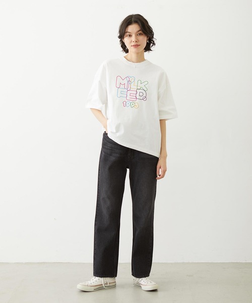 MILKFED.(ミルクフェド)の「MILKFED. NEON LOGO WIDE S/S TEE(Tシャツ/カットソー・レディース・ブラック/ライトピンク/ホワイト・M/L)」の18枚目の写真