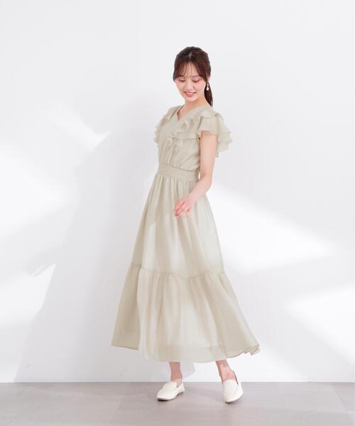 PROPORTION BODY DRESSING(プロポーションボディドレッシング)の「ラッフルスリーブワンピース / 1216140406(ワンピース・レディース・ネイビー/ピンク/グレー・SMALL/P/S/MEDIUM)」の6枚目の写真