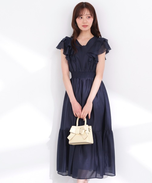 PROPORTION BODY DRESSING（プロポーションボディドレッシング）の「ラッフルスリーブワンピース / 1216140406（ワンピース・レディース・ネイビー/ピンク/グレー・SMALL/P/S/MEDIUM）」の2枚目の写真