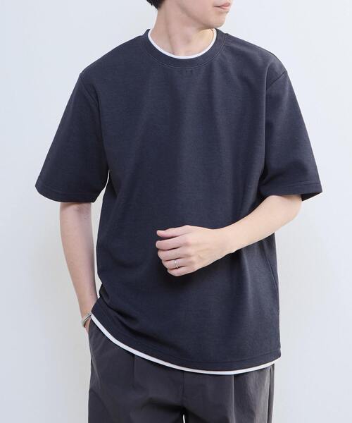 MASTER FRAME（マスターフレーム ）の「【MASTER FRAME/マスターフレーム】Wフェイスカノコ フェイクレイヤードTシャツ（Tシャツ/カットソー・メンズ・グレー/ベージュ/ネイビー・3/4/2）」の3枚目の写真