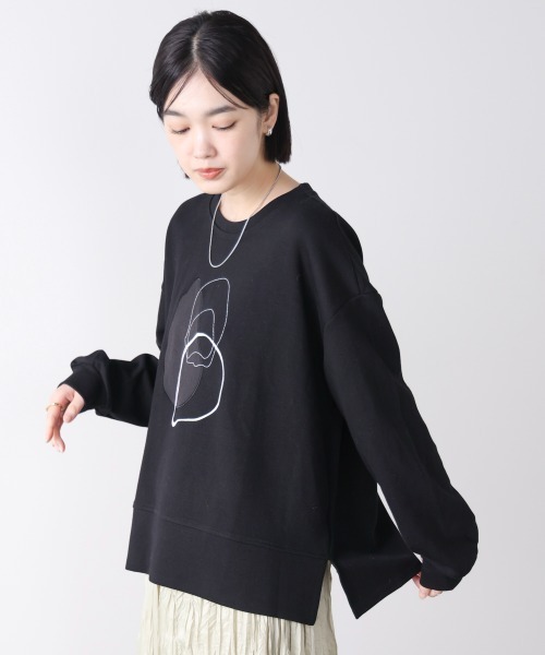 Bou Jeloud(ブージュルード)の「サークルアートプルオーバー(Tシャツ/カットソー・レディース・ブラック/オフホワイト・FREE)」の2枚目の写真