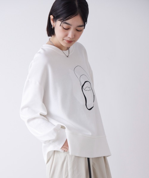 Bou Jeloud(ブージュルード)の「サークルアートプルオーバー(Tシャツ/カットソー・レディース・ブラック/オフホワイト・FREE)」の5枚目の写真
