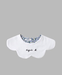 agnes b.（アニエスベー）の「ベビー フラワープリント ロゴ刺繍 コットン リバーシブル スタイ（スタイ/よだれかけ）」